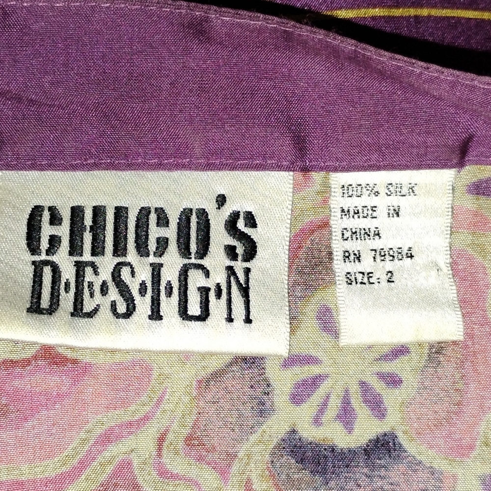 CHICO'S ASIAN STYLE SILK JACKET - Picture 4 of 6